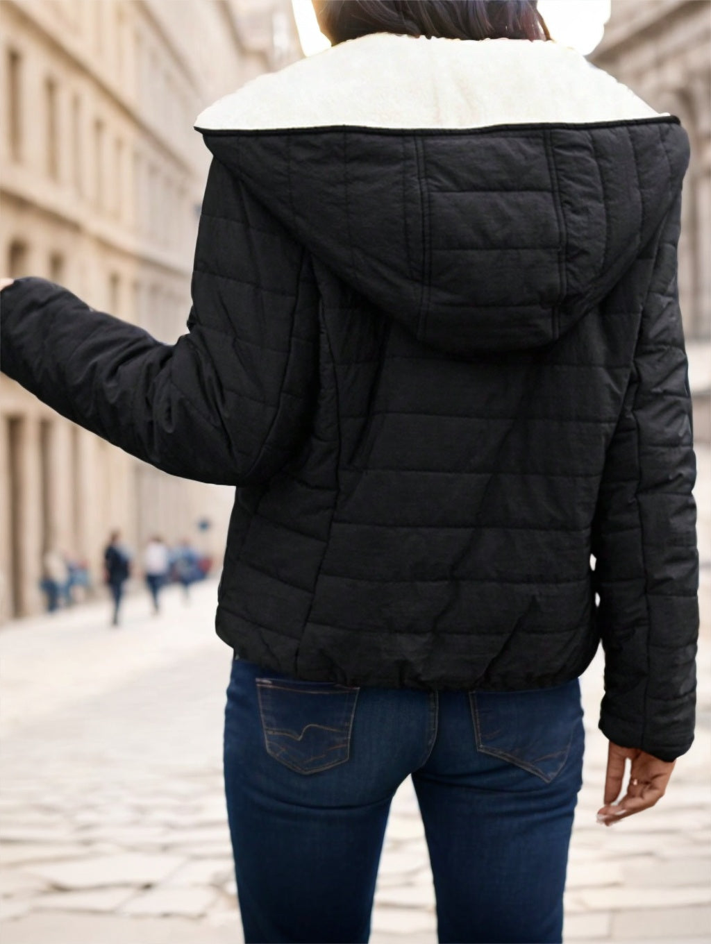 Manteau court léger et chaud pour femme